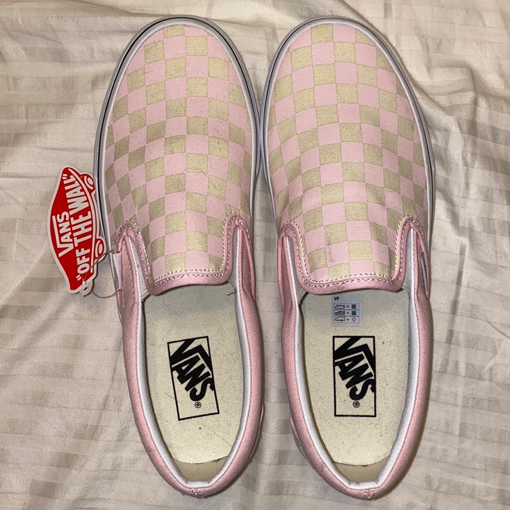 VANS Checkerboard Classic Slip-On Zephyr Pink Womens Shoes